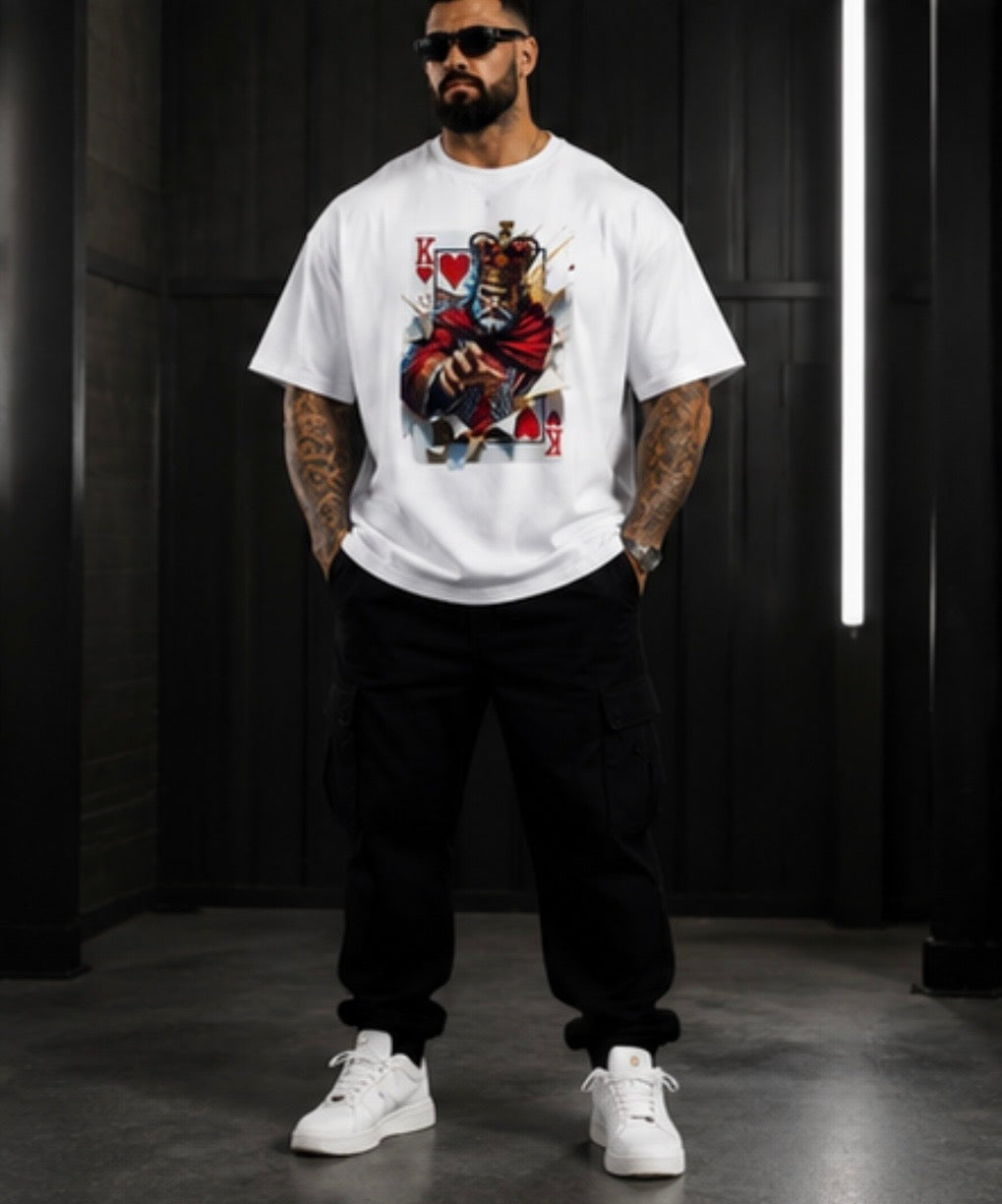 Men's Oversized Heavyweight Crewneck T-Shirt | Shaka Wear White K