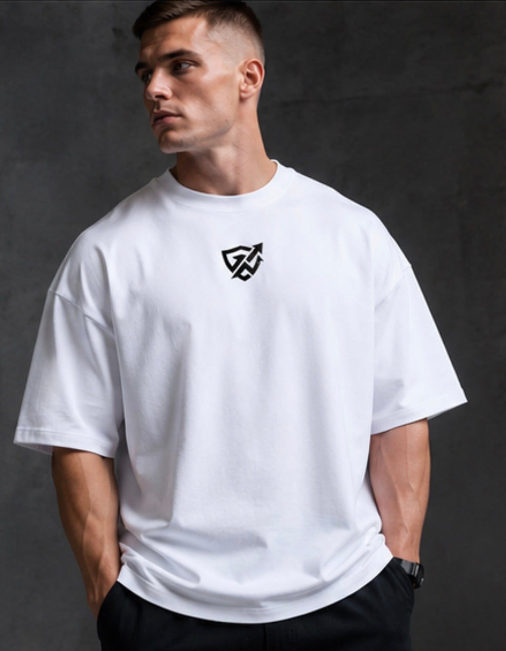 Oversized Drop-Shoulder Crewneck T-Shirt  | GRITWEAR