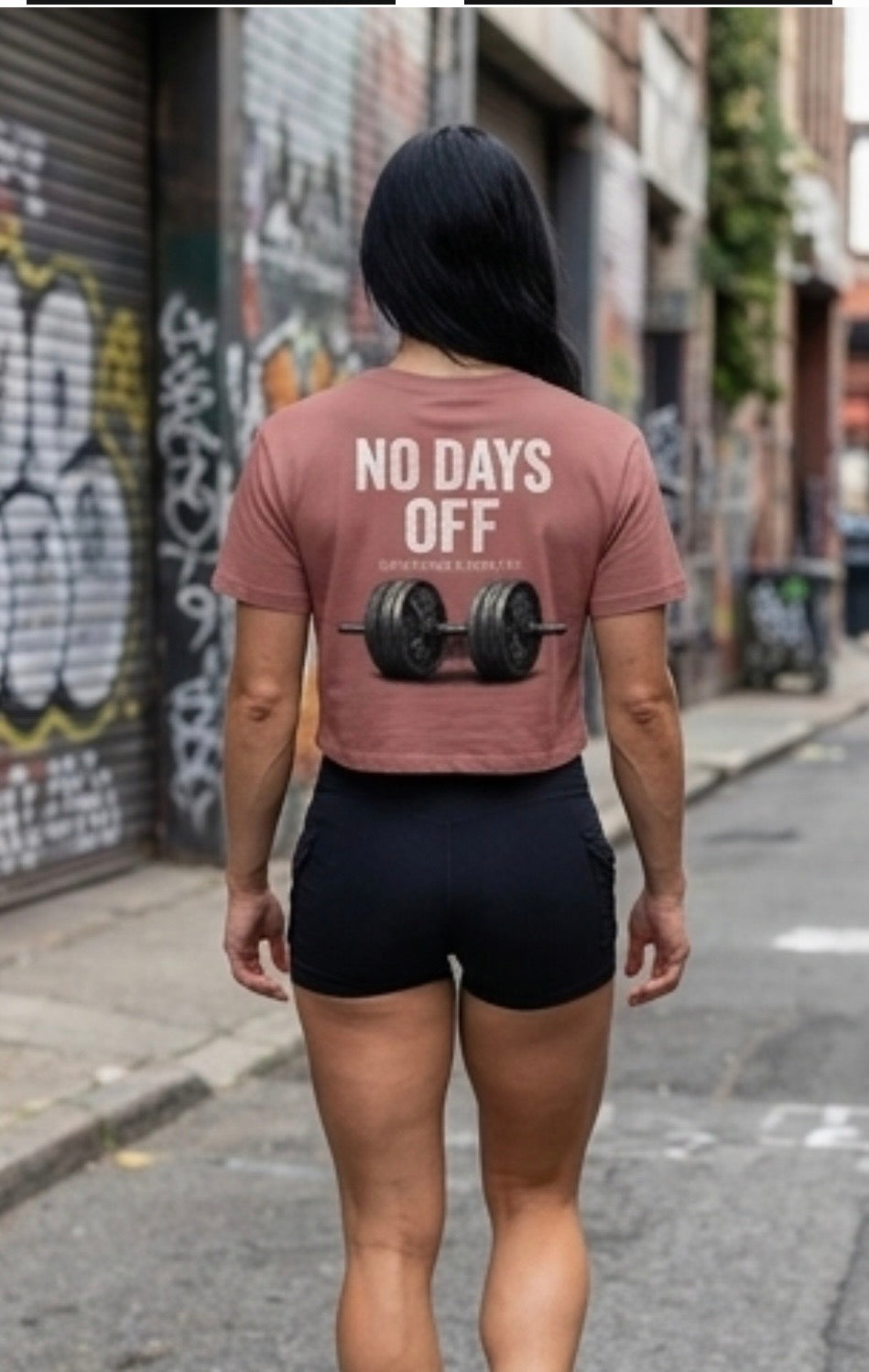 GritWear Women’s Crop Tee | No Days Off Edition