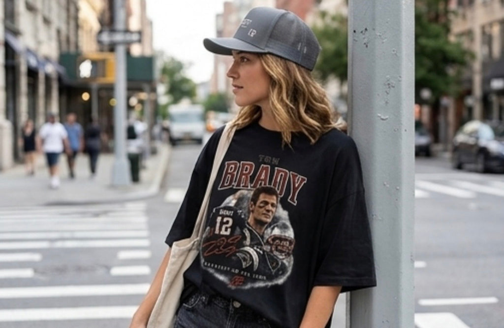 Tom Brady Shadow Oversized Tee – Vintage Streetwear Fit