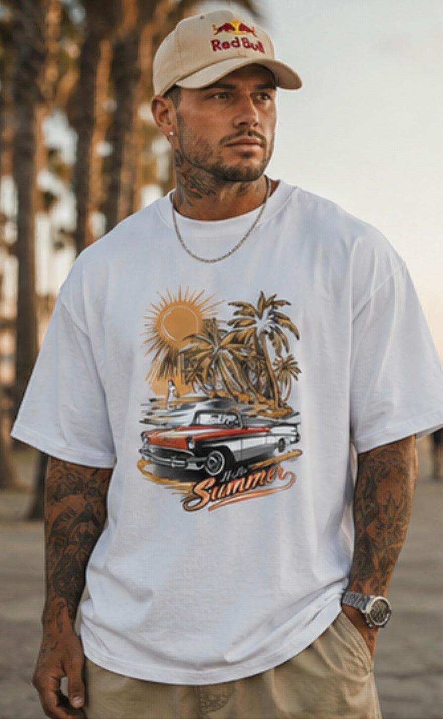 Urban Summer Oversized Tee – Sunset Cruise Edition