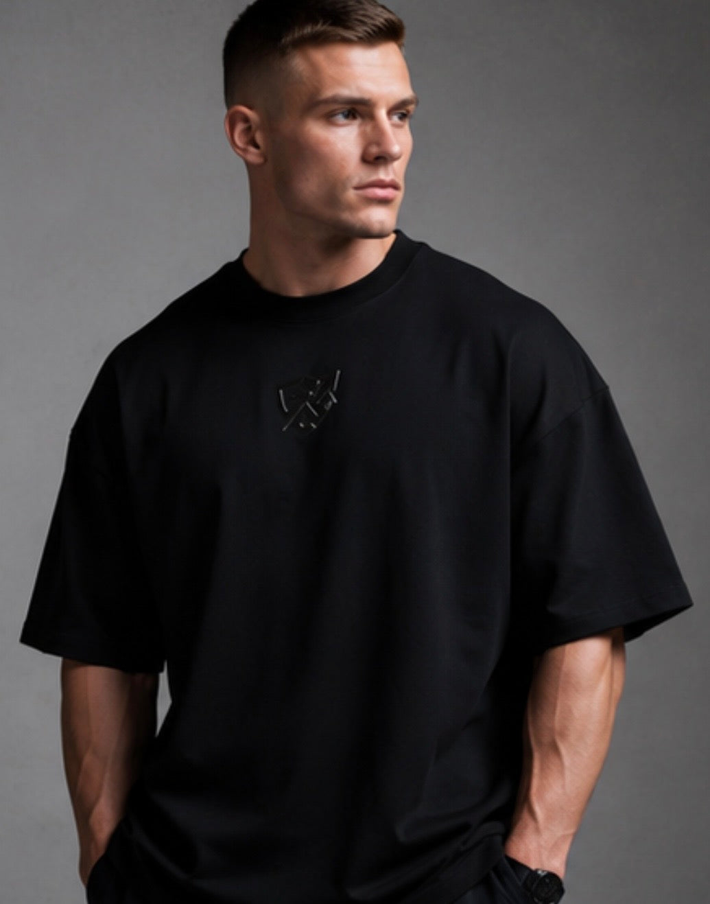 Oversized Drop-Shoulder Crewneck T-Shirt  | GRITWEAR