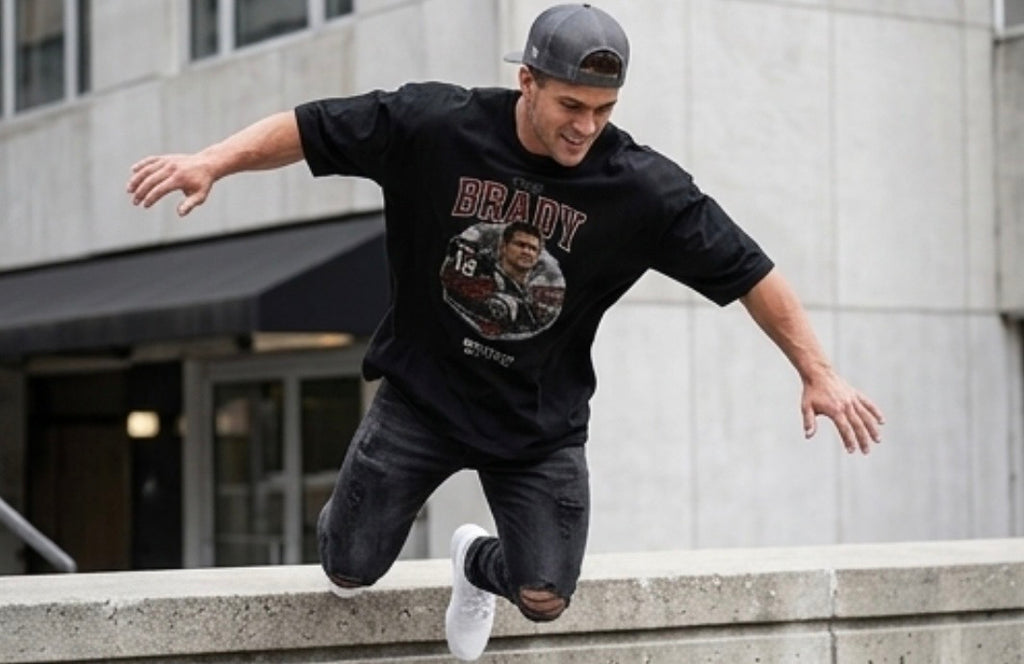 Tom Brady Shadow Oversized Tee – Vintage Streetwear Fit