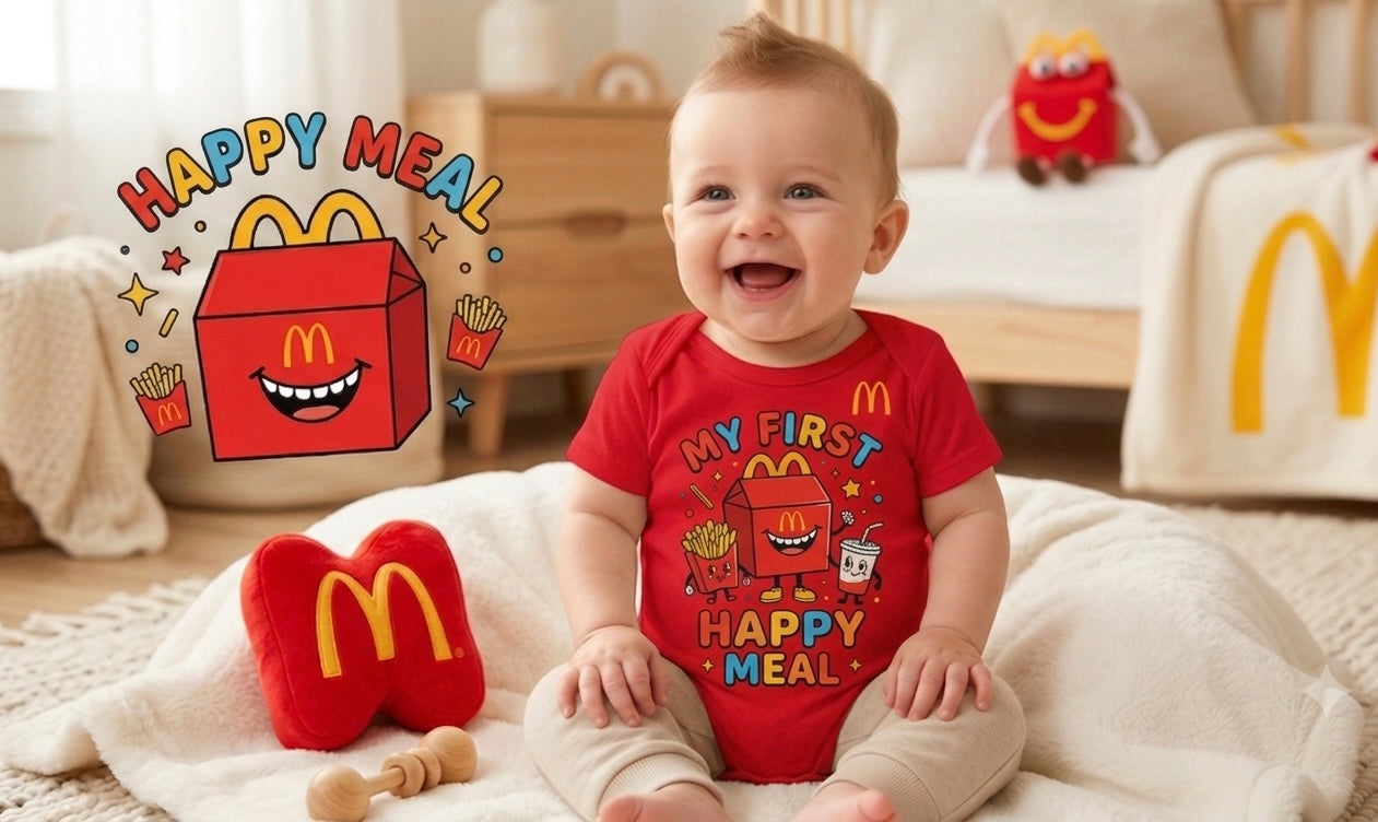 Classic Baby Short Sleeve Bodysuit| My First Happy Meal