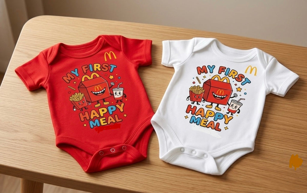 Classic Baby Short Sleeve Bodysuit| My First Happy Meal