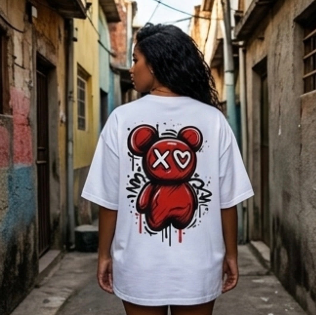 GritWear “Broken Heart Bear” Oversized Tee