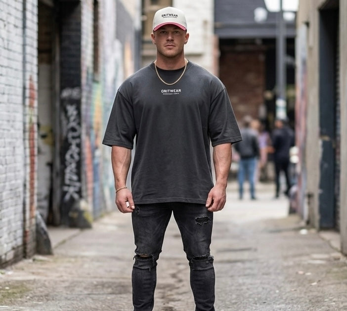 GRITWEAR OVERSIZED STREET TEE — Heavyweight Urban Graphic T-Shirt