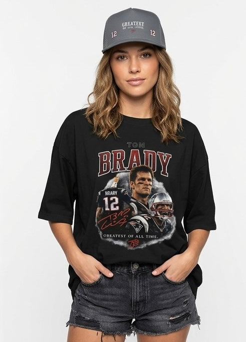 Tom Brady Shadow Oversized Tee – Vintage Streetwear Fit
