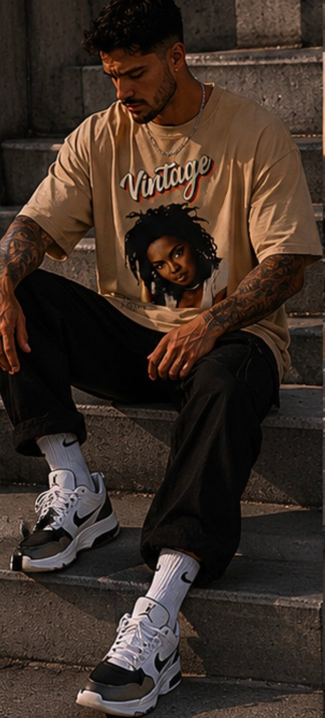 Men's Oversized Heavyweight Crewneck T-Shirt | Shaka Wear Lauren Hill