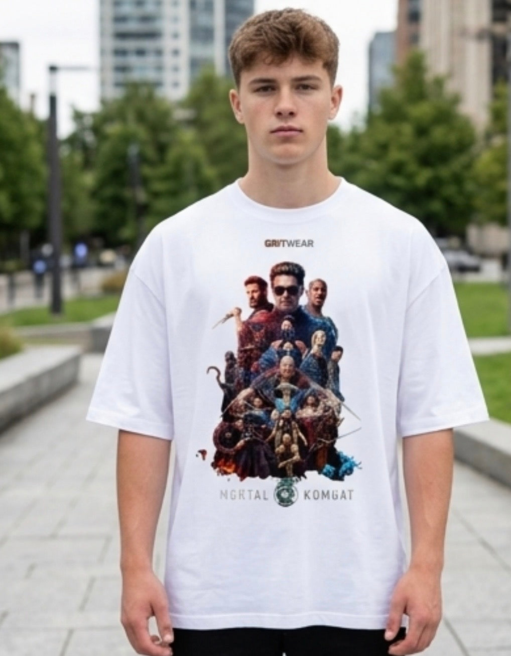 GritWear x Mortal Kombat Oversized Tee — Street Fighter Edition