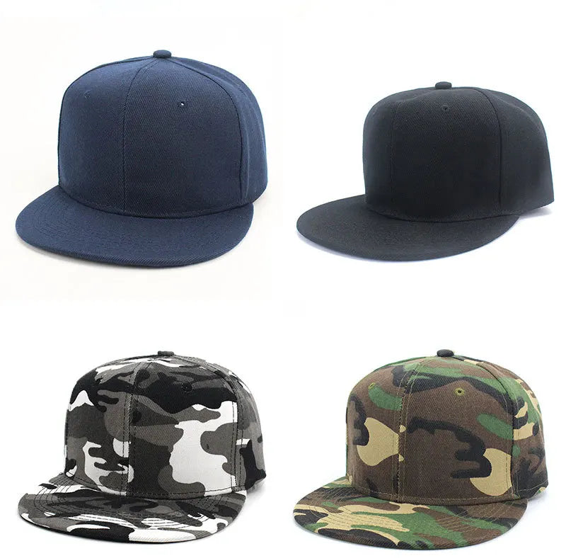 Fashion Unisex Baseball Cap Men Women Hip-hop Flat-brimmed Cap Outdoor Snapback Hat Flat Brim Trendy Leisure Adjustable Sun Hats