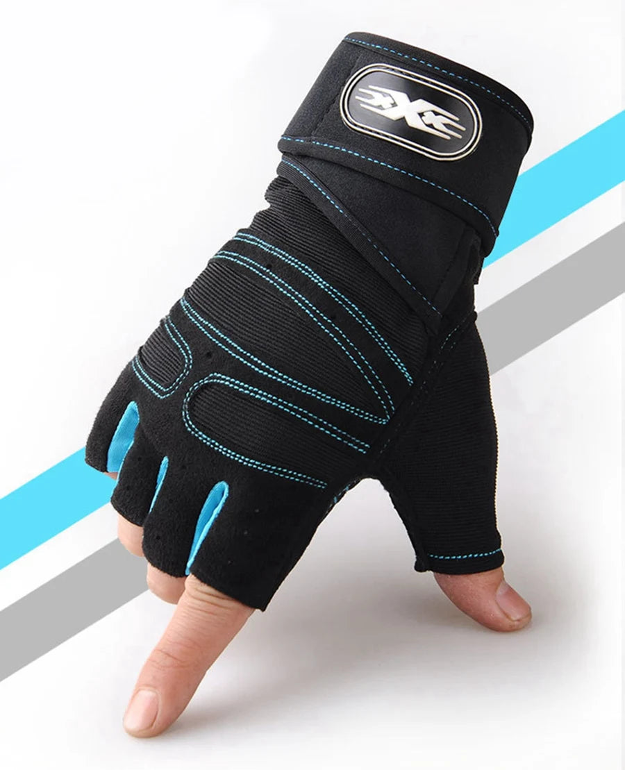 Workout Gloves for Men Women Half Finger Glove with Wrist Wrap for Sport Weight Lifting Training Bicycle Motorcyclist Gym Glove