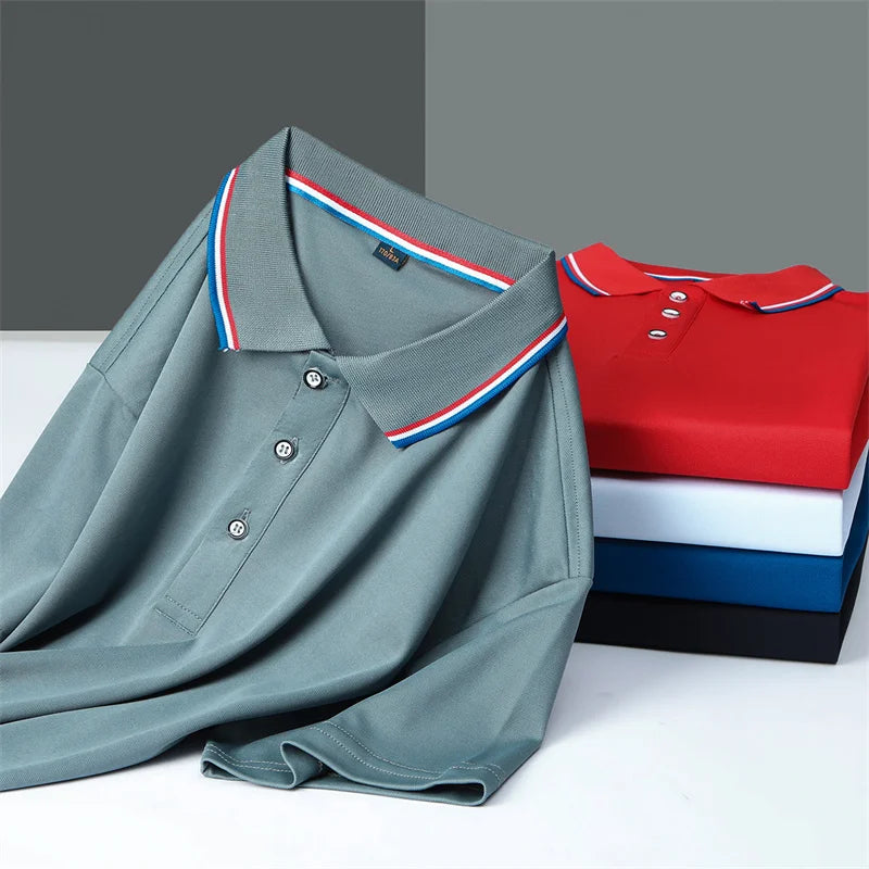 Men's Casual Solid Color Short Sleeve Polo Shirt  Summer Fashionable Comfortable Versatile Top for Men