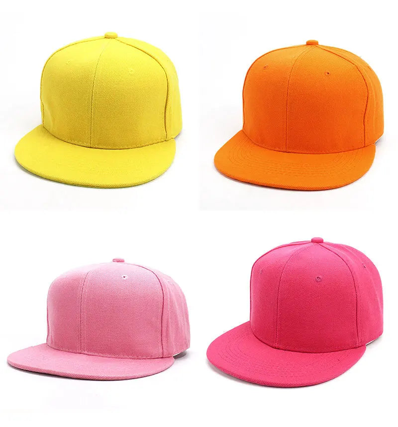 Fashion Unisex Baseball Cap Men Women Hip-hop Flat-brimmed Cap Outdoor Snapback Hat Flat Brim Trendy Leisure Adjustable Sun Hats