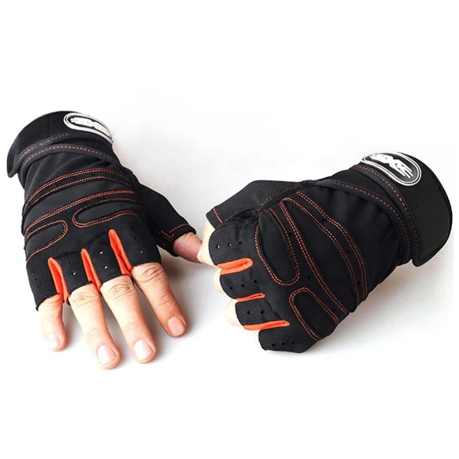 Workout Gloves for Men Women Half Finger Glove with Wrist Wrap for Sport Weight Lifting Training Bicycle Motorcyclist Gym Glove
