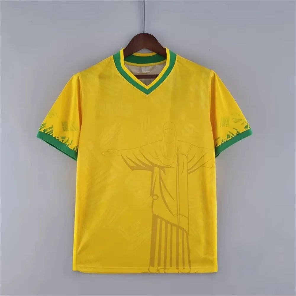 Summer Football Breathable Quick-drying Training Top Brazil Special Edition Jesus Black Grey Football Jersey Men Outdoor Tshirts